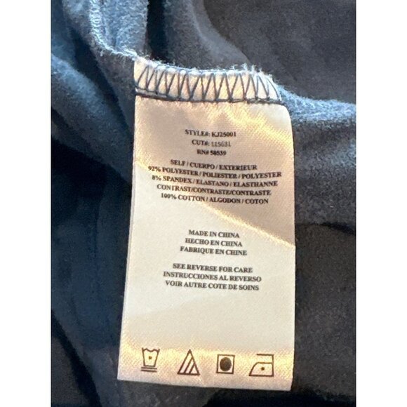 Kut Blue Suede Jacket Blue Open Draped Faux Suede Fall Trendy Stretchy Small - Picture 9 of 9